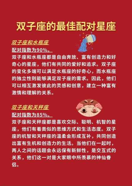 双子座跟12星座的配对指数，双子座跟12星座的配对指数是多少