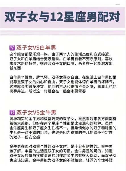 双子座的女生配对星座排名，双子座女生配对什么座男生